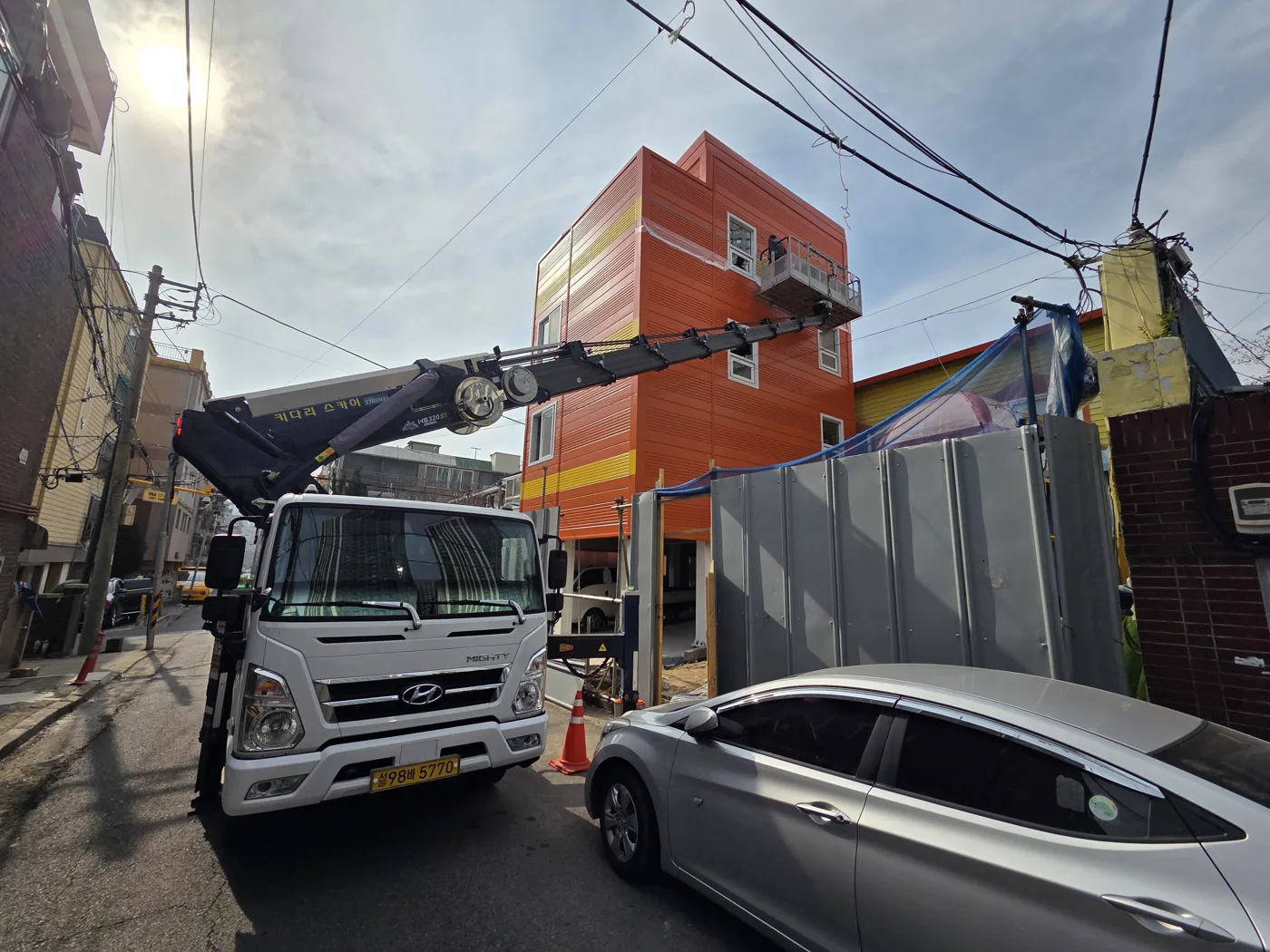 주택 주변 외벽 현장